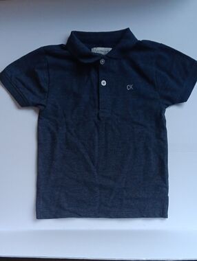 CALVIN  KLEIN BOYS' DARK  NAVY  POLO WITH CK Embroidery